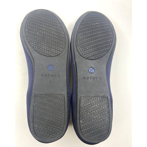 Rothy's Flat Ballet Shoes Navy Blue Ladies Size 7 Slip On Style - Picture 7 of 10